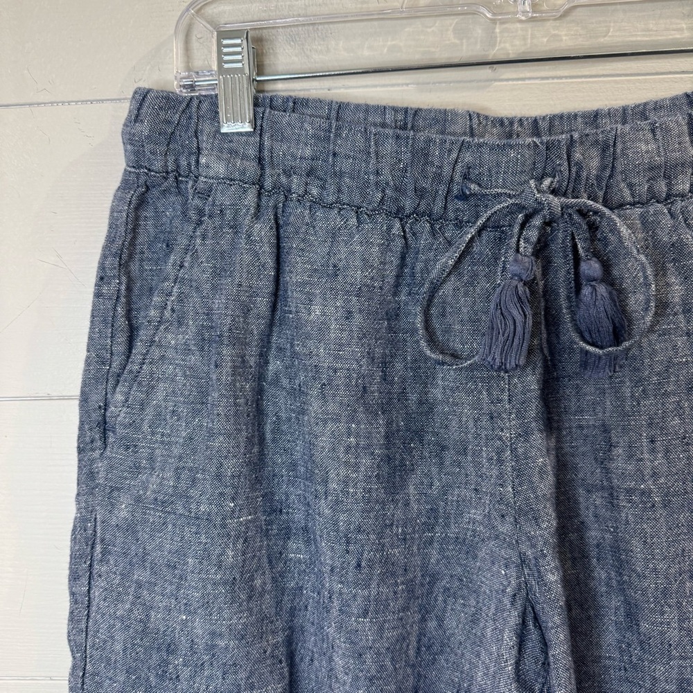 Talbots Women's Drawstring Washed-Linen Shorts Cross-Dyed Size Small - Picture 3 of 8